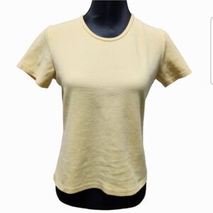 VTG CLEO Pastel Butter Yellow Short-sleeved T-shirt Cotton Tee (S)